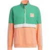 Adidas Layer Adicross 1/2-Zip Golf, Koralle/grün/weiß