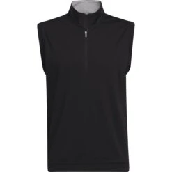 Adidas Polo Elevated 1/4-Zip, ärmellos, Schwarz
