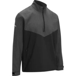 Callaway Layer Heathered Wind 1/4-Zip, Schwarz/grau