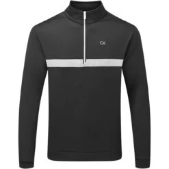 Calvin Klein Golf Midlayer Chest Stripe, Half-Zip, Schwarz