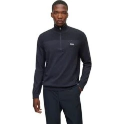 HUGO BOSS Pullover Momentum-X 1/4-Zip, Dunkelblau