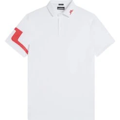 J.Lindeberg J. LINDEBERG Polo Heath Regular Fit, Weiß/rot