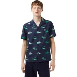LACOSTE Hemd, Navy/grün