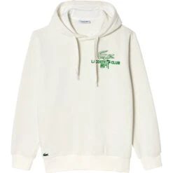 LACOSTE Hoodie Pullover, Weiß/grün