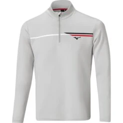 Mizuno Layer Breeze T-Stripe 1/4-Zip, Grau