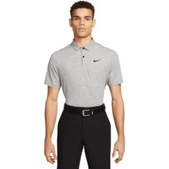 Nike Golf Polo Dri-FIT Tour Heather, Grau/silber