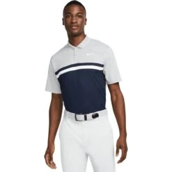 Nike Golf Polo Dri-FIT Victory, Hellgrau/navy