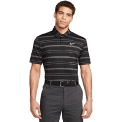 Nike Golf Polo Tour Stripe, Schwarz/grau