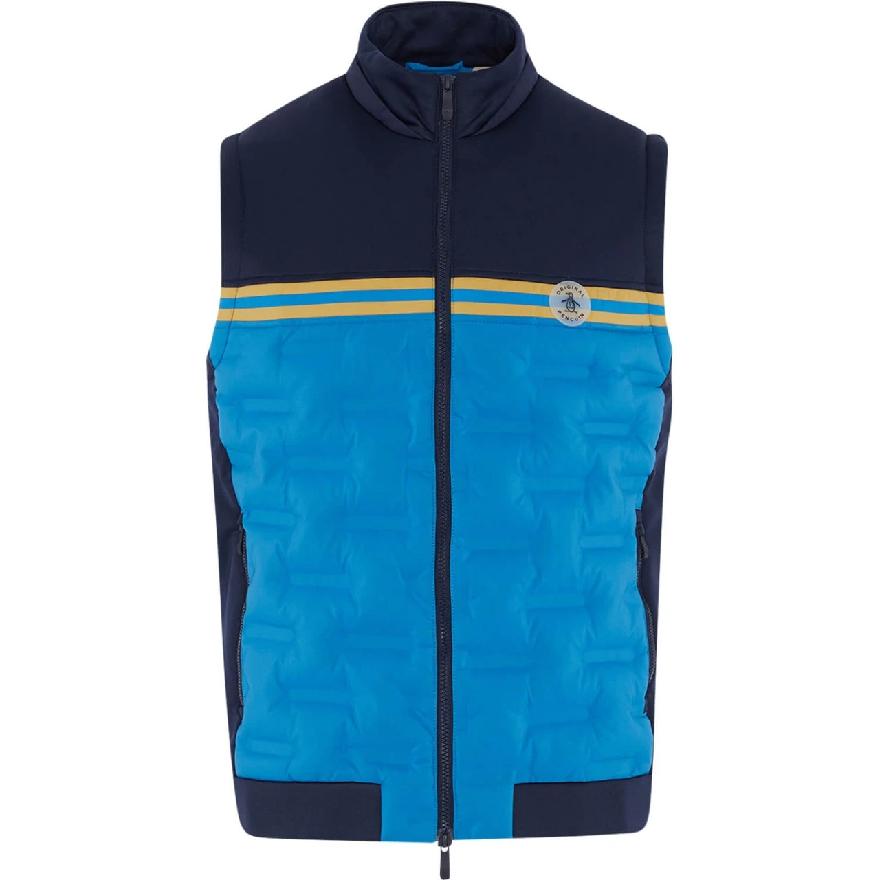 Original Penguin Weste 80s Mixd Media Color Block, Blau/schwarz