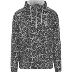 Original Penguin Windbreaker Jacke Penguin Print 1/4-Zip, Schwarz