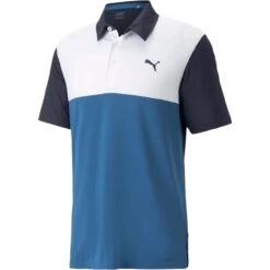 Puma Polo Cloudspun Colorblock, Navy/weiß/blau