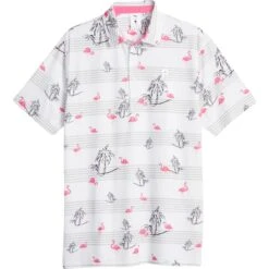 Puma Polo PTC Print, Weiß/pink